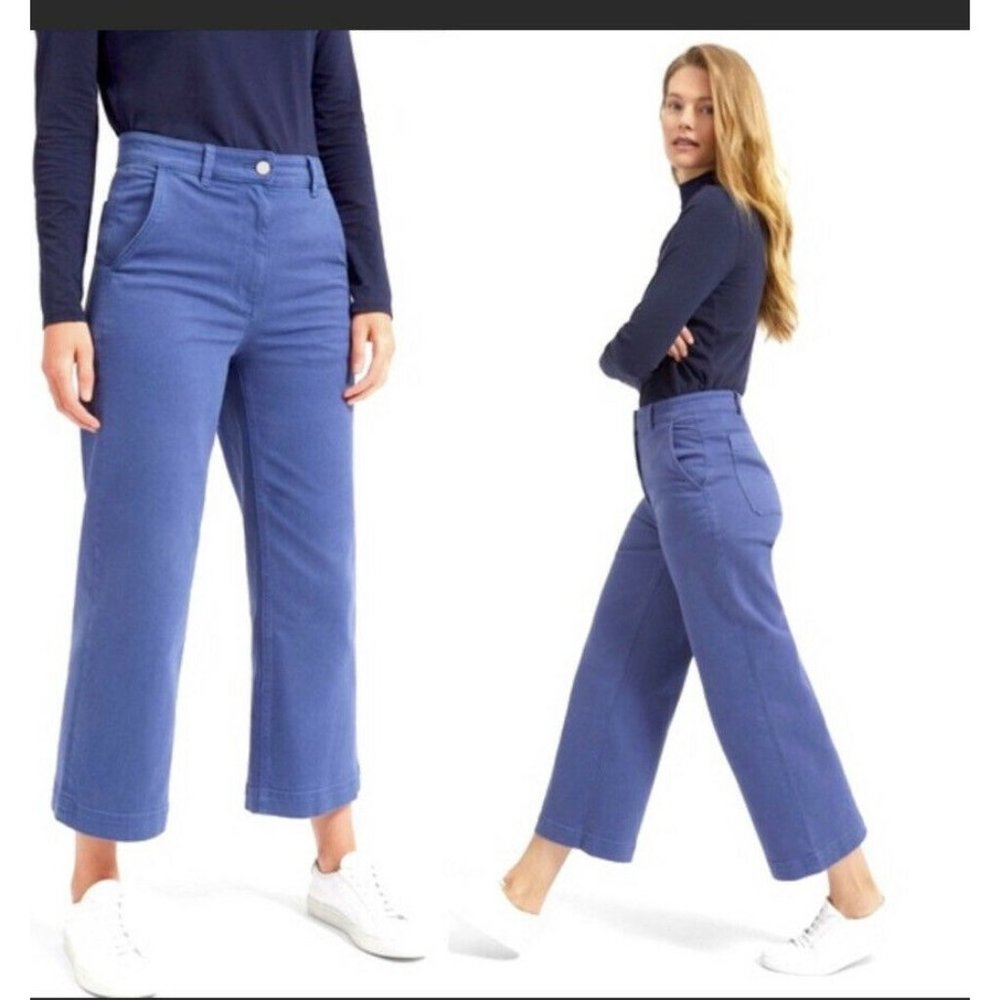 Everlane Wide Leg Crop Blue Pants/Jeans Size 8